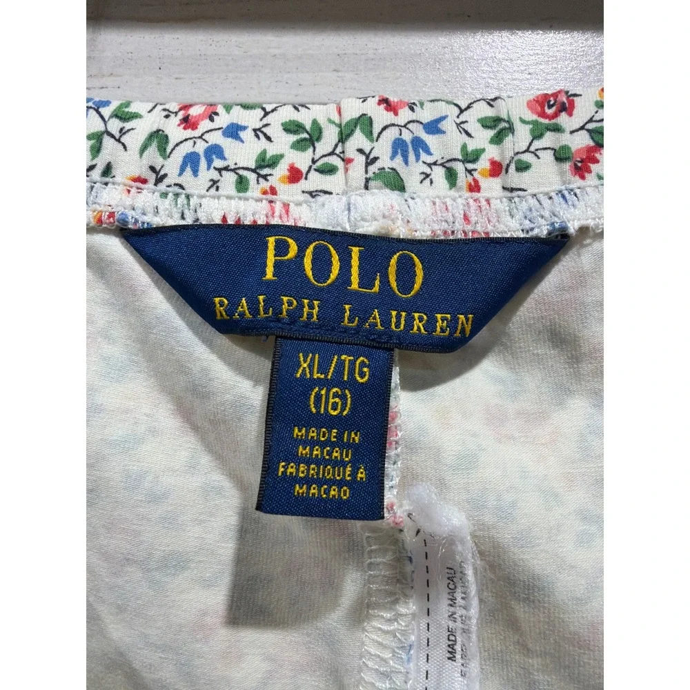 Polo Ralph Lauren Leggings Girls XL 16 Multicolor Floral Cottagecore EUC